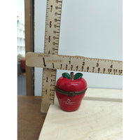 The Apple Award Red Ceramic Trinket Box With Paper Clips & Original Box