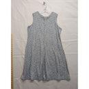 Blue Floral Sleeveless Dress With Scoop Neckline By Dress.com Size Large 60% Cotton 40% Polyester Made In Honduras