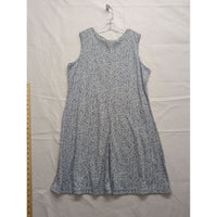 Blue Floral Sleeveless Dress With Scoop Neckline By Dress.com Size Large 60% Cotton 40% Polyester Made In Honduras