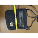 Liz Claiborne Black Nylon Crossbody Bag With Gold Accents Adjustable Strap And Zippered Compartments 10"x10"