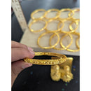 Gold-Tone Bangles Set Of 12 & Matching Jhumka Earrings Intricate Design Fashion