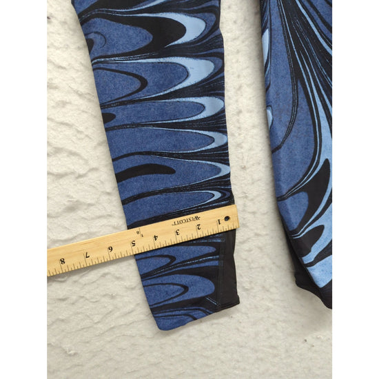 Nike Womens Blue Patterned Dri-Fit Leggings Size S Athletic Stretch Fabric