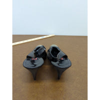 Anne Klein Black Slingback Heels With Embellished Toes Size 8 Patent Leather Pointed Toe 3-Inch Heel