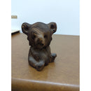 Wooden Bear Figurine With Unique Grain Texture - 5 Inches Tall Handcrafted Rustic Decor Piece