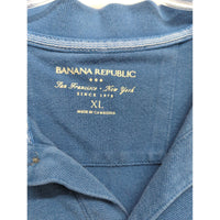 Banana Republic Mens Blue Polo Shirt XL Cotton Blend Short Sleeve Casual Wear