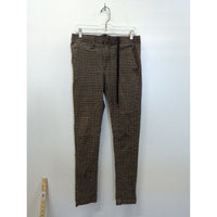 Urban Outfitters Brown Plaid Slim Fit Trousers M Elastic Waist