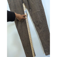 Urban Outfitters Brown Plaid Slim Fit Trousers M Elastic Waist
