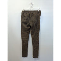 Urban Outfitters Brown Plaid Slim Fit Trousers M Elastic Waist