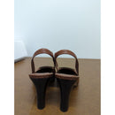 Banana Republic Womens Brown Leather Slingback Heels With Buckle Design Size 6