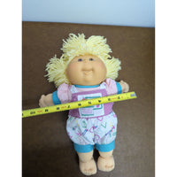 Cabbage Patch Kids Vintage Doll With Blonde Yarn Hair & Alphabet Outfit 16" Plush