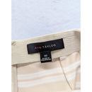 Ann Taylor Striped Pencil Skirt Cream White Professional Workwear Textured