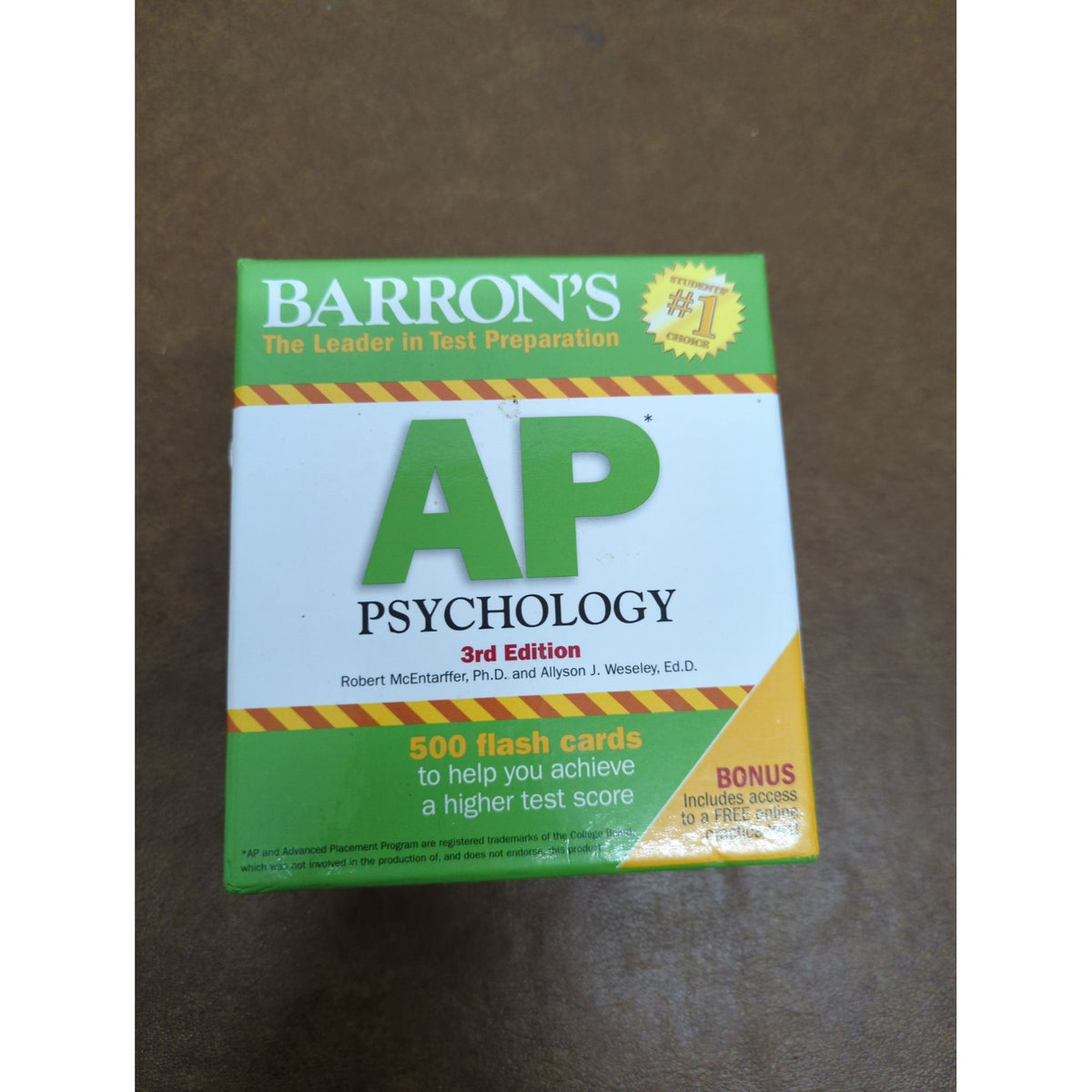 Barrons AP Psychology 3rd Edition Flash Cards 500 Count Study Aid For Test Prep