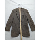Egon Von Furstenberg Mens Brown Herringbone Wool Blazer Jacket 2-Button Classic Fit Size 42R