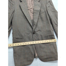 Egon Von Furstenberg Mens Brown Herringbone Wool Blazer Jacket 2-Button Classic Fit Size 42R