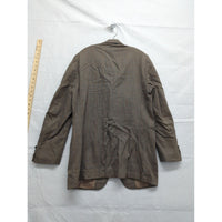 Egon Von Furstenberg Mens Brown Herringbone Wool Blazer Jacket 2-Button Classic Fit Size 42R