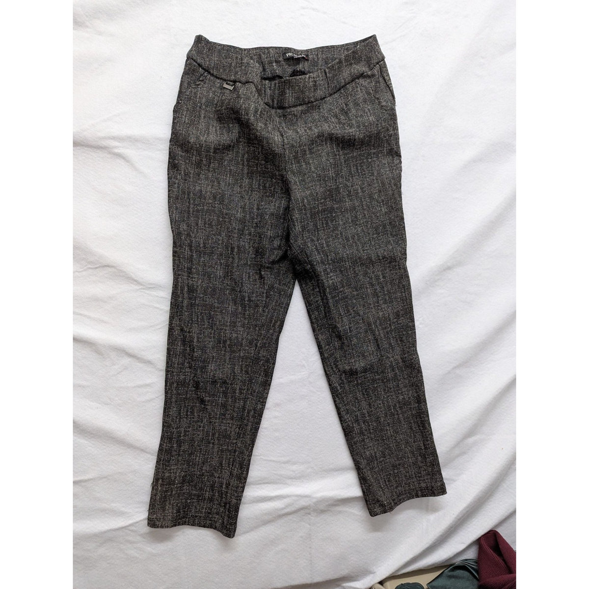 Picadilly Womens Grey Textured Pants