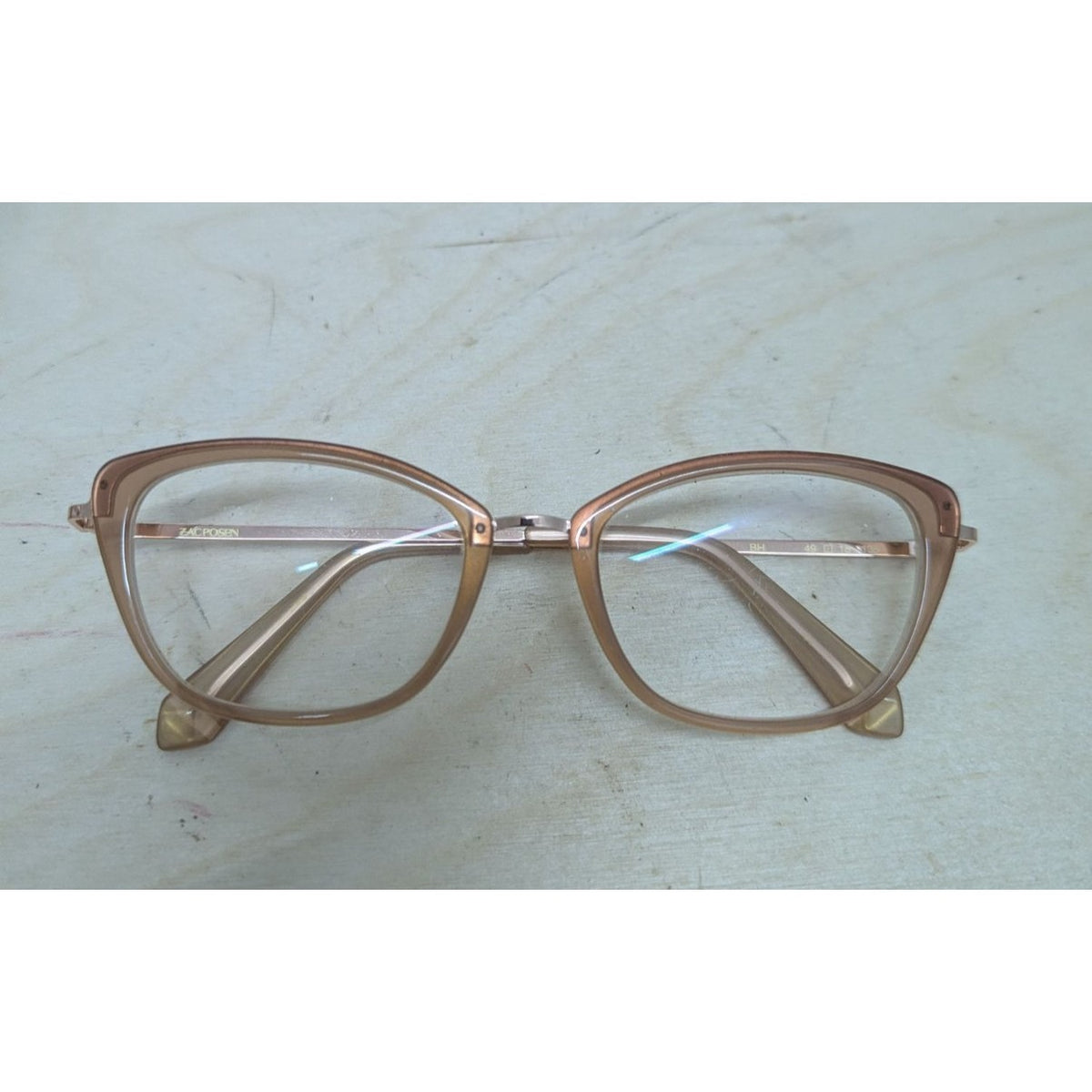 Vintage Rose Gold Transparent Cat Eye Eyeglasses Frame