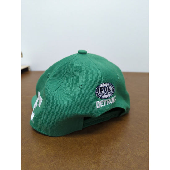 Fox Sports Detroit Green & White Snapback Hat With Embroidered Logo Adjustable Unisex