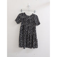Wonder Nation Girls Black & White Polka Dot Dress M (7-8)