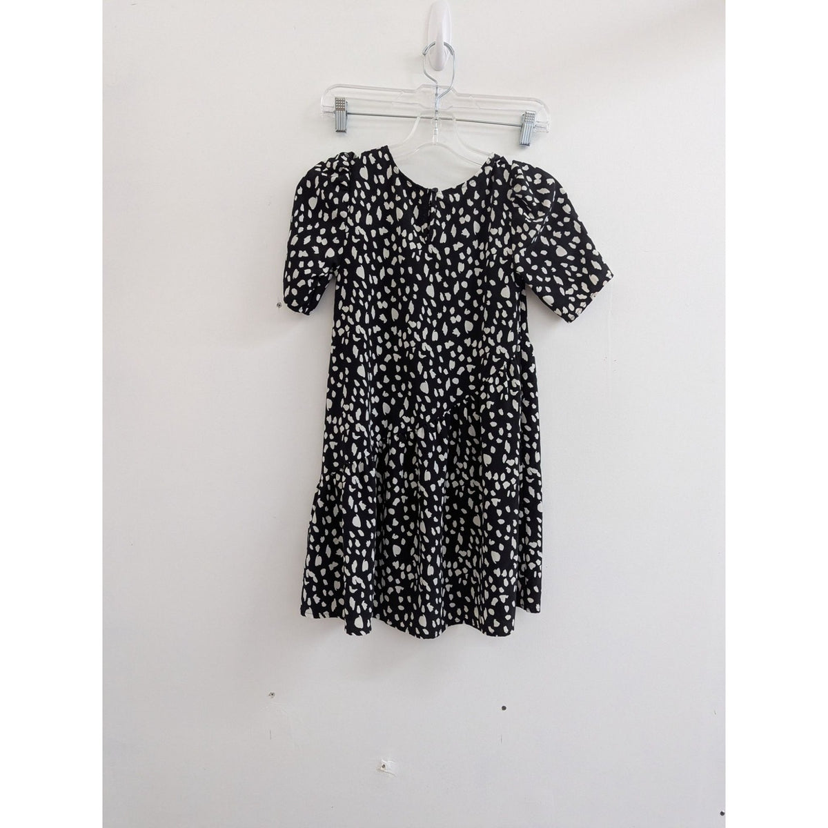 Wonder Nation Girls Black & White Polka Dot Dress M (7-8)