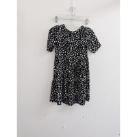 Wonder Nation Girls Black & White Polka Dot Dress M (7-8)