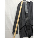Gaccina Womens Gray Long Sleeve Jacket With Black Leather Trim Size 6