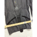 Gaccina Womens Gray Long Sleeve Jacket With Black Leather Trim Size 6