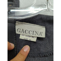 Gaccina Womens Gray Long Sleeve Jacket With Black Leather Trim Size 6