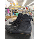 Converse All Star Black Leather High-Top Sneakers Unisex Size 8 Mens / 9 Womens Rubber Sole Casual Shoes