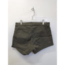 Olive Green Womens Cuffed Casual Shorts With Back Pockets Approx. 11" Length Cotton Blend