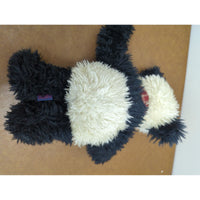 Handmade Black & White Panda Plush Teddy Bear With Red Plaid Bow 12 Inches