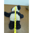 Handmade Black & White Panda Plush Teddy Bear With Red Plaid Bow 12 Inches