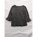 Womens NJ Collection Charcoal Gray Bell Sleeve Top Size S