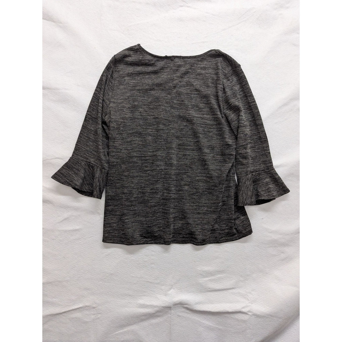 Womens NJ Collection Charcoal Gray Bell Sleeve Top Size S