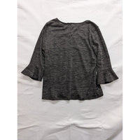 Womens NJ Collection Charcoal Gray Bell Sleeve Top Size S