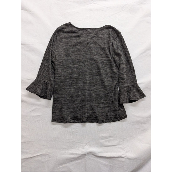 Womens NJ Collection Charcoal Gray Bell Sleeve Top Size S