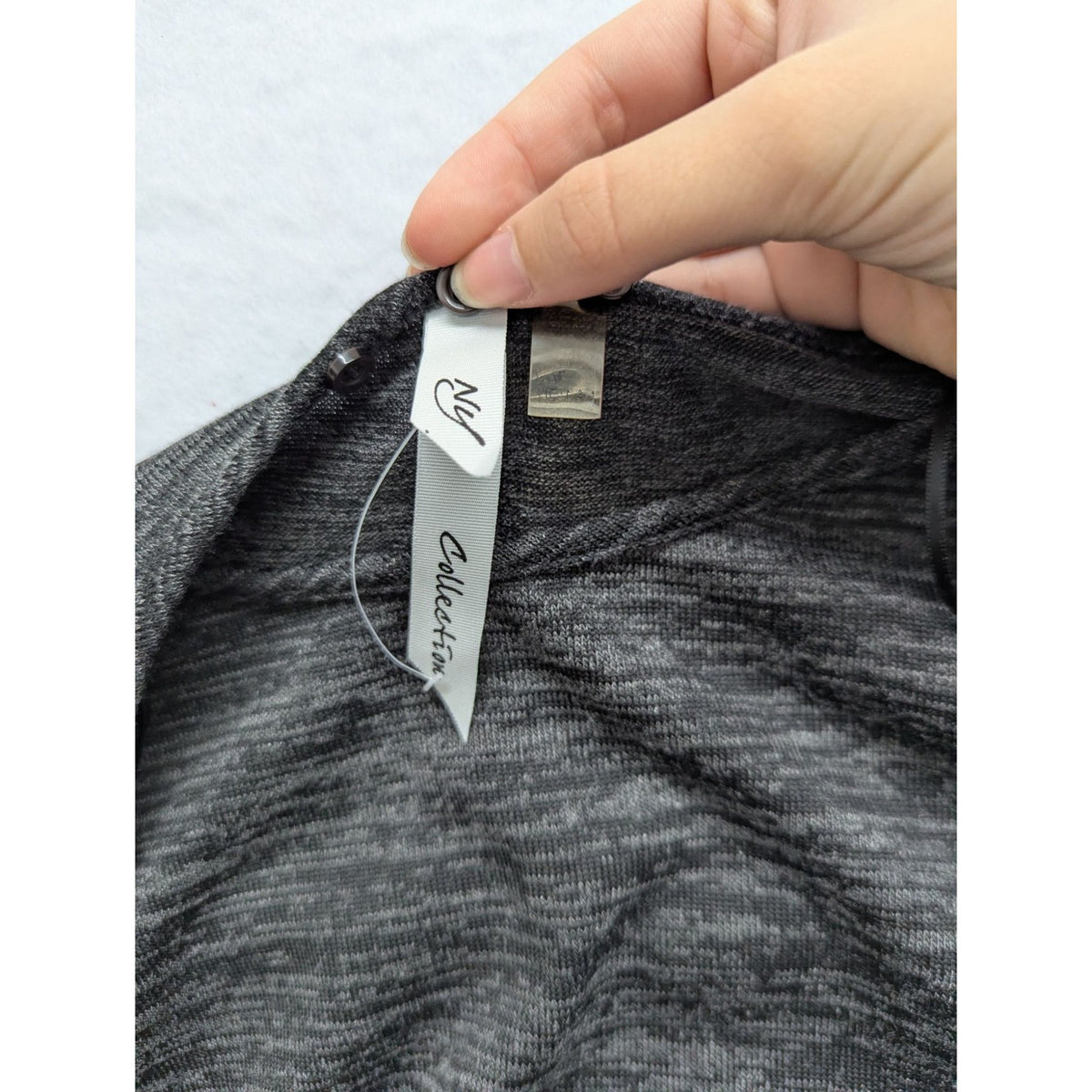 Womens NJ Collection Charcoal Gray Bell Sleeve Top Size S