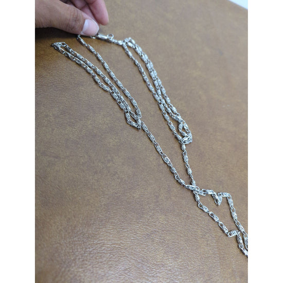 Silver Cable Link Chain Necklace With Secure Clasp - Unisex Jewelry 20 Inches Long