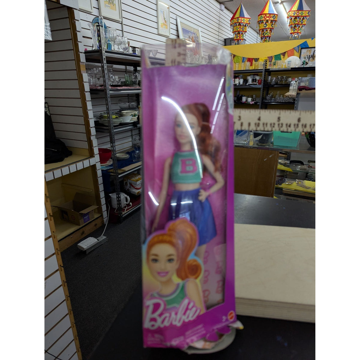 Barbie Doll With Red Hair In Blue Skirt & Green Top Certified Recycled Packaging Ages 3+