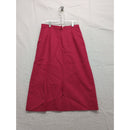 Vintage Fuchsia Pink High-Waisted A-Line Midi Skirt With Button Detail 25" Lengt