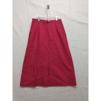 Vintage Fuchsia Pink High-Waisted A-Line Midi Skirt With Button Detail 25" Lengt