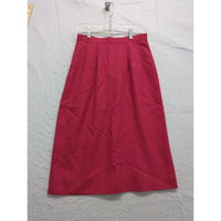 Vintage Fuchsia Pink High-Waisted A-Line Midi Skirt With Button Detail 25" Lengt