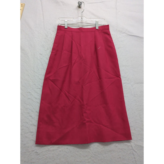 Vintage Fuchsia Pink High-Waisted A-Line Midi Skirt With Button Detail 25" Lengt