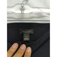 Ann Taylor Factory Womens Black High-Waisted Pants With Gold Button Detail Size M