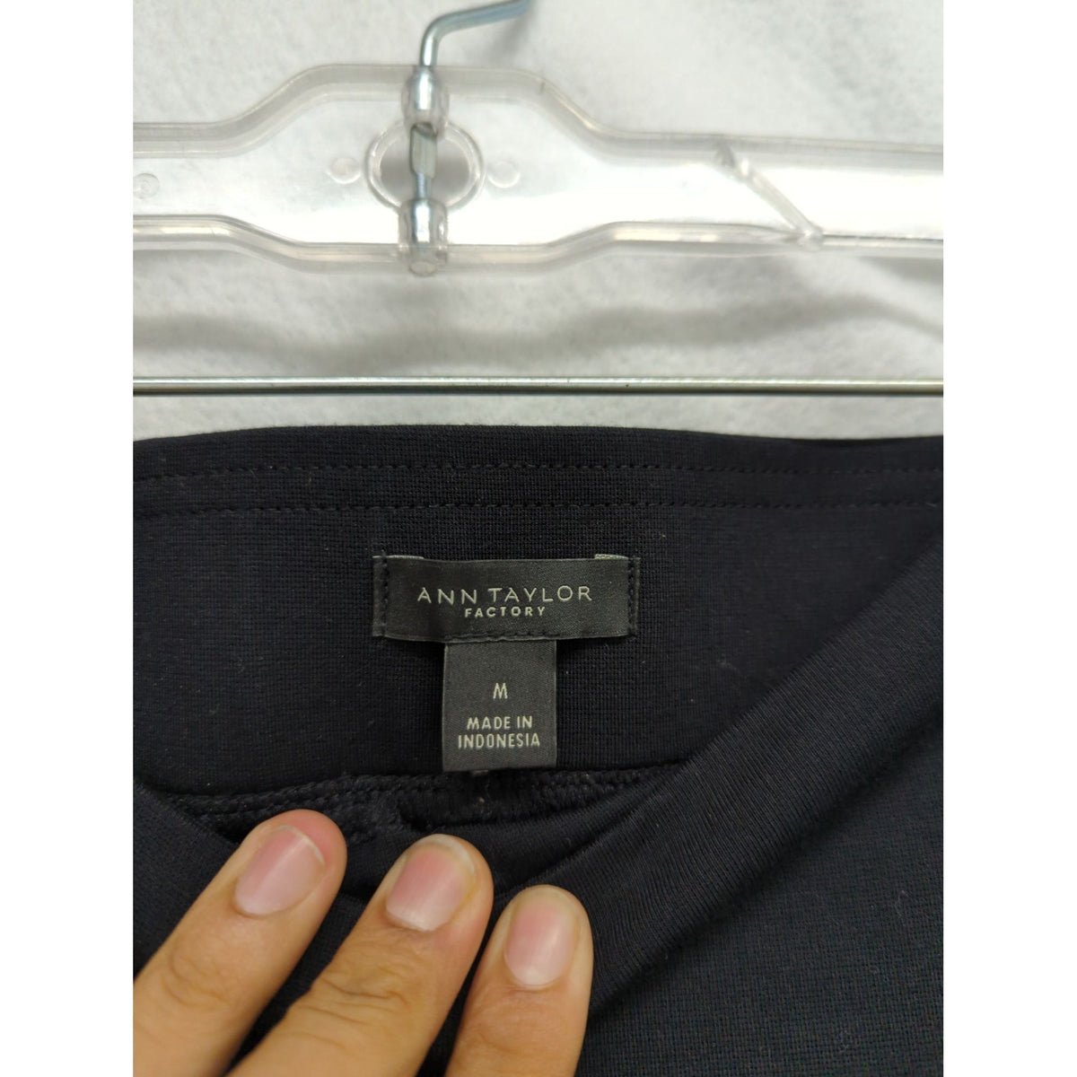 Ann Taylor Factory Womens Black High-Waisted Pants With Gold Button Detail Size M