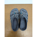 Unique Blue & Gray Slip-On Rubber Clogs With Decorative Rope & Turquoise Accents Size 10 Lightweight & Comfortable Design