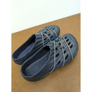Unique Blue & Gray Slip-On Rubber Clogs With Decorative Rope & Turquoise Accents Size 10 Lightweight & Comfortable Design