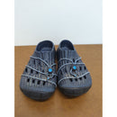 Unique Blue & Gray Slip-On Rubber Clogs With Decorative Rope & Turquoise Accents Size 10 Lightweight & Comfortable Design
