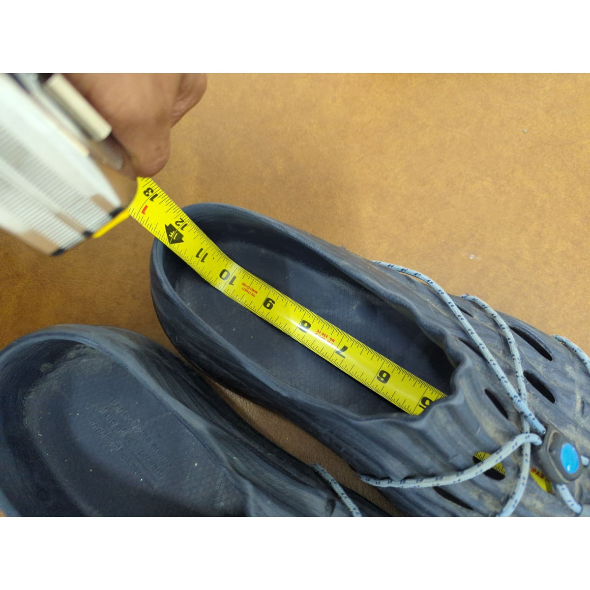 Unique Blue & Gray Slip-On Rubber Clogs With Decorative Rope & Turquoise Accents Size 10 Lightweight & Comfortable Design
