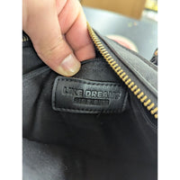 Black Quilted Leather Handbag With Gold Hardware V Logo